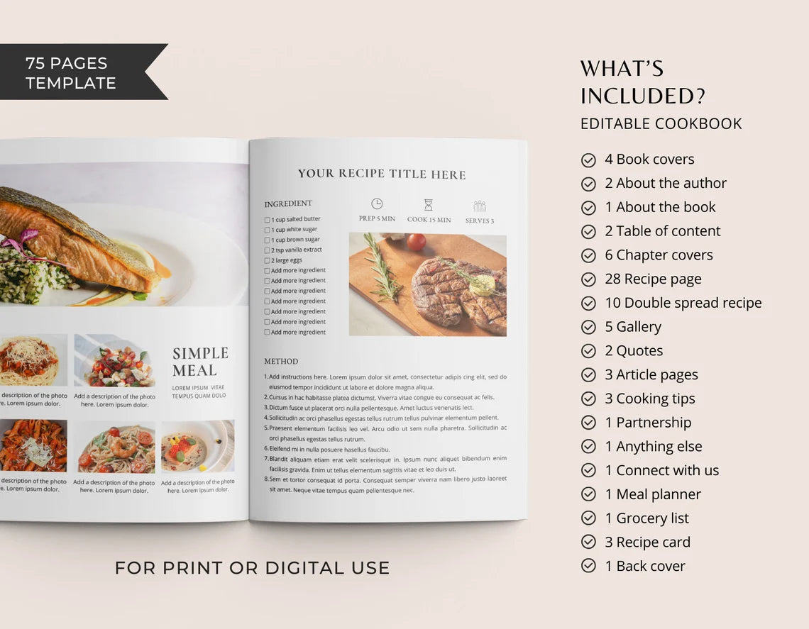 Davian Recipes - Editable Recipe Book Template